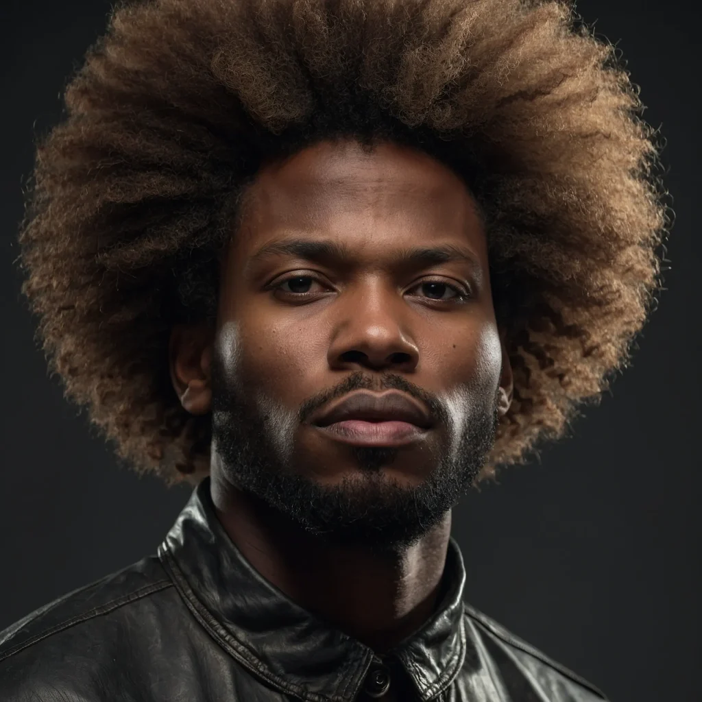 Black man with sculpted afro and burst faded 3