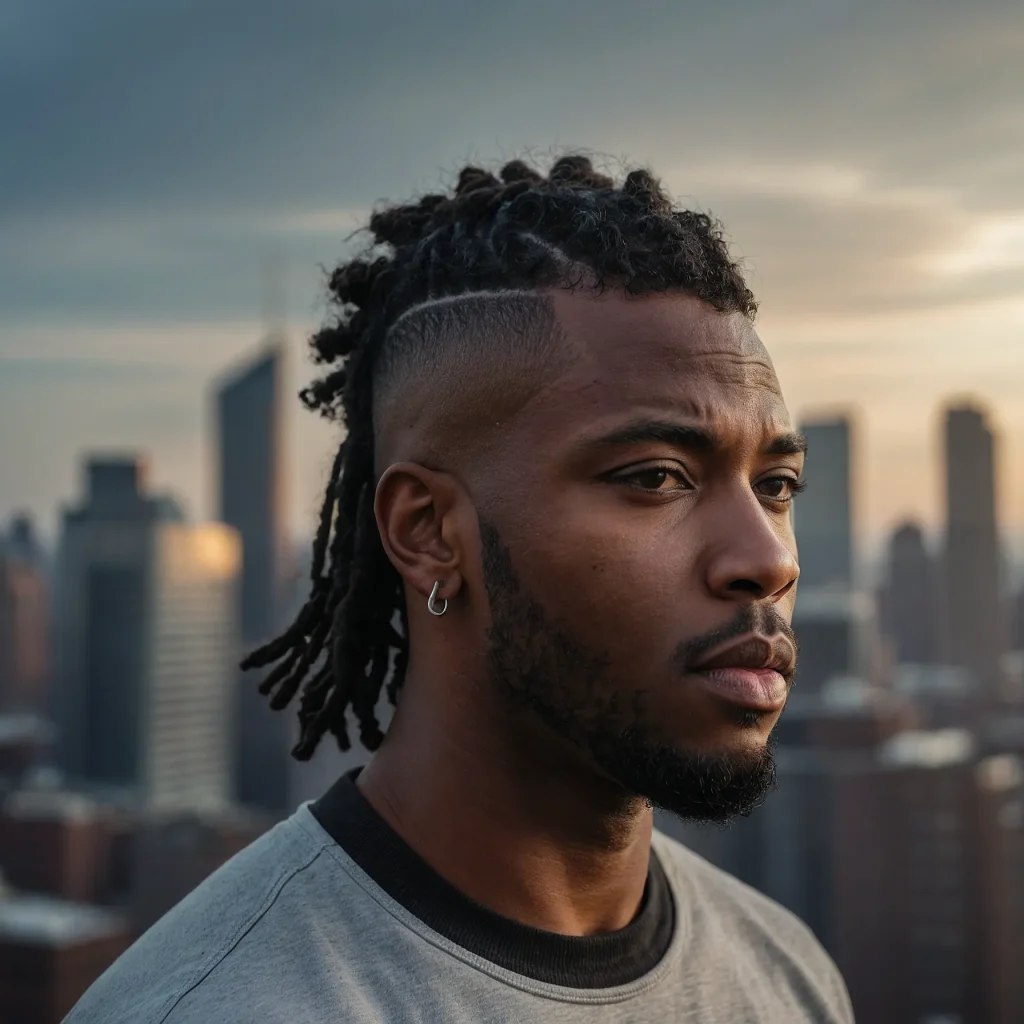 Black man with short mullet and burst fade vo 3