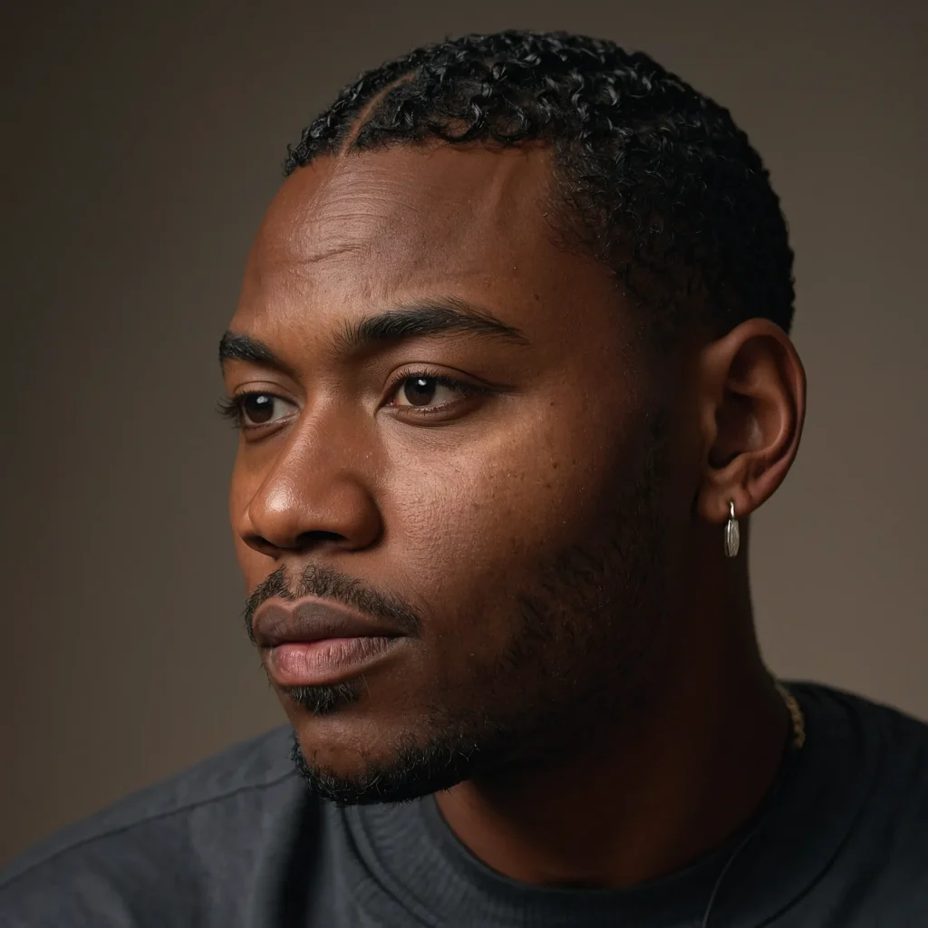 Black man with short twists and low burst fad 3