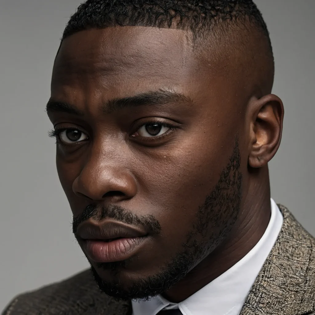 Black man with sideparted top and burst fade 3