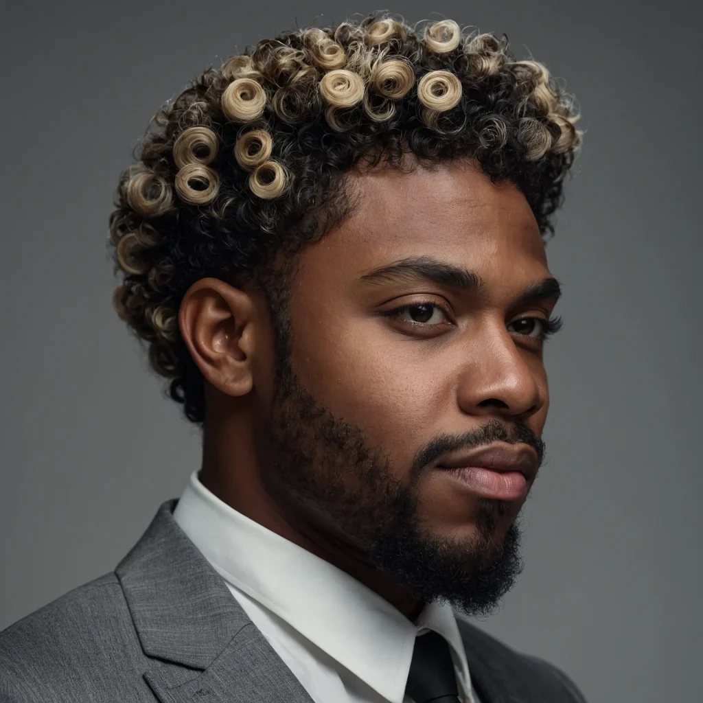 Black man with sponge curls and low burst fad 3