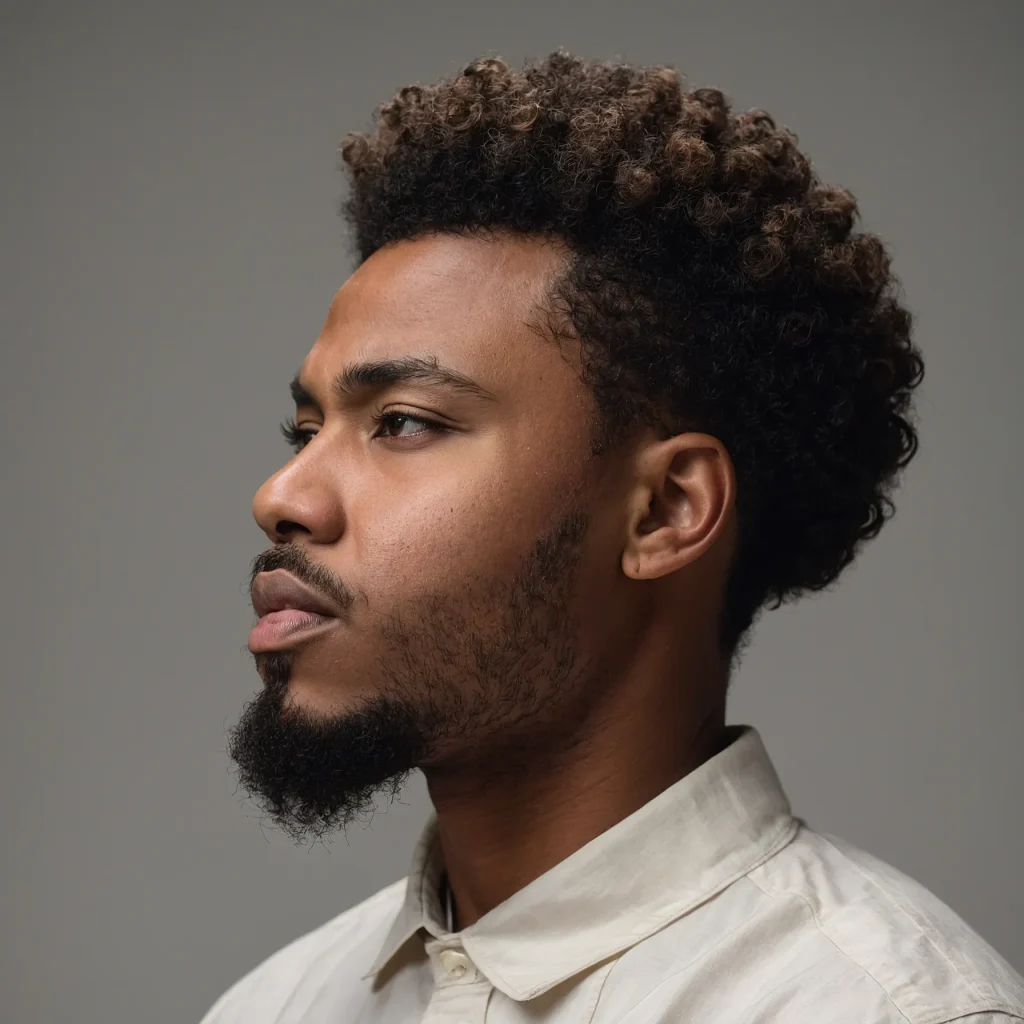 Black man with temple burst fade and afro top 0