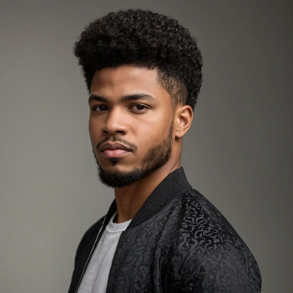 Black man with temple burst fade and afro top 3