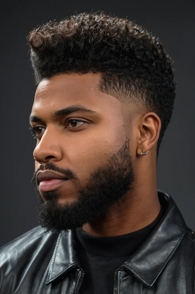 Blowout Taper FadeBlack man with volumino 0