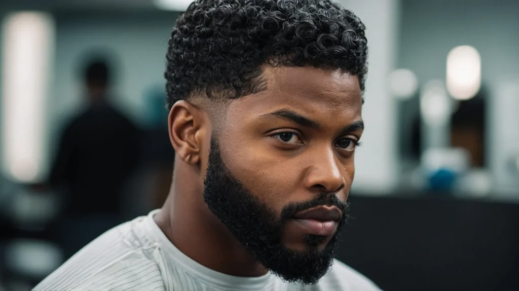Blowout Taper with 360 WavesBlack man with 3