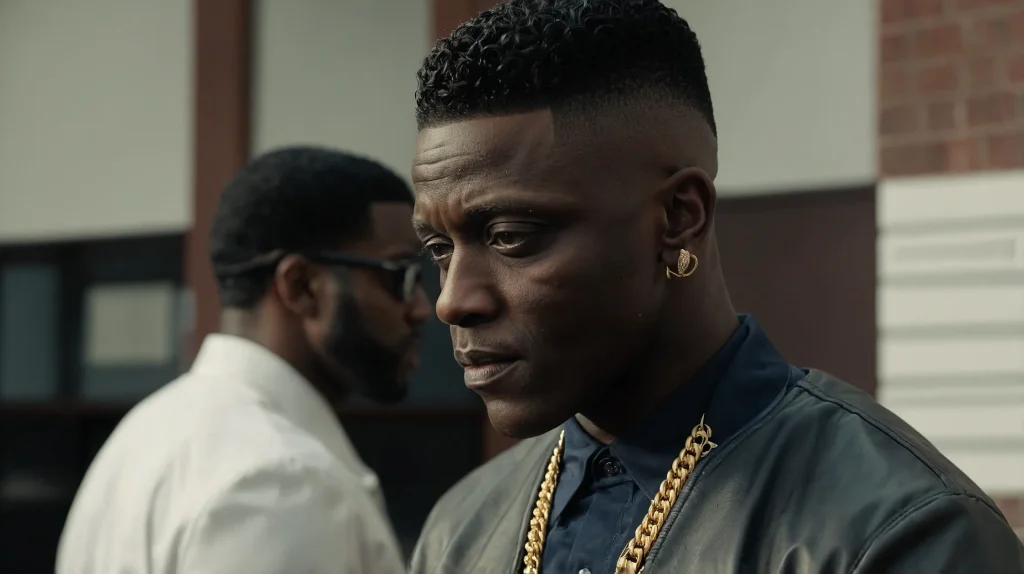 Boosie Fade with Brushed TopA Black man with 3