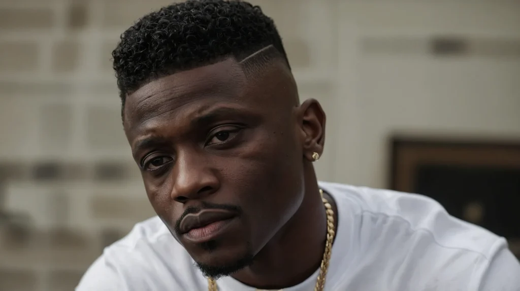 Boosie Fade with Mini CurlsA frontangle shot 3