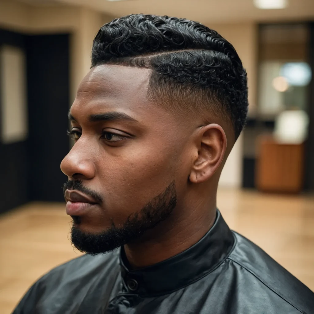 Box Cut with Taper FadeA Black man with a box 0