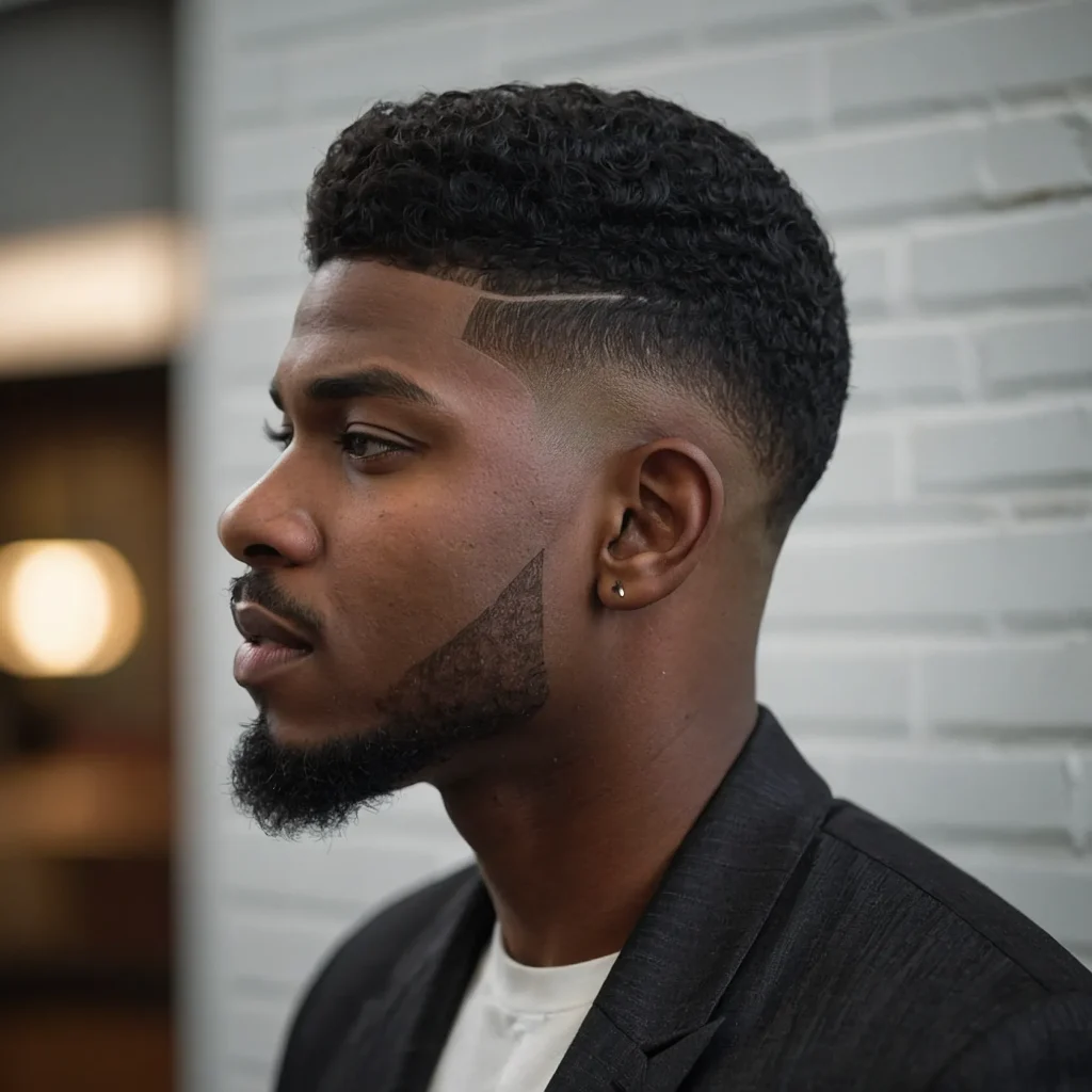 Box Cut with Taper FadeA Black man with a box 1