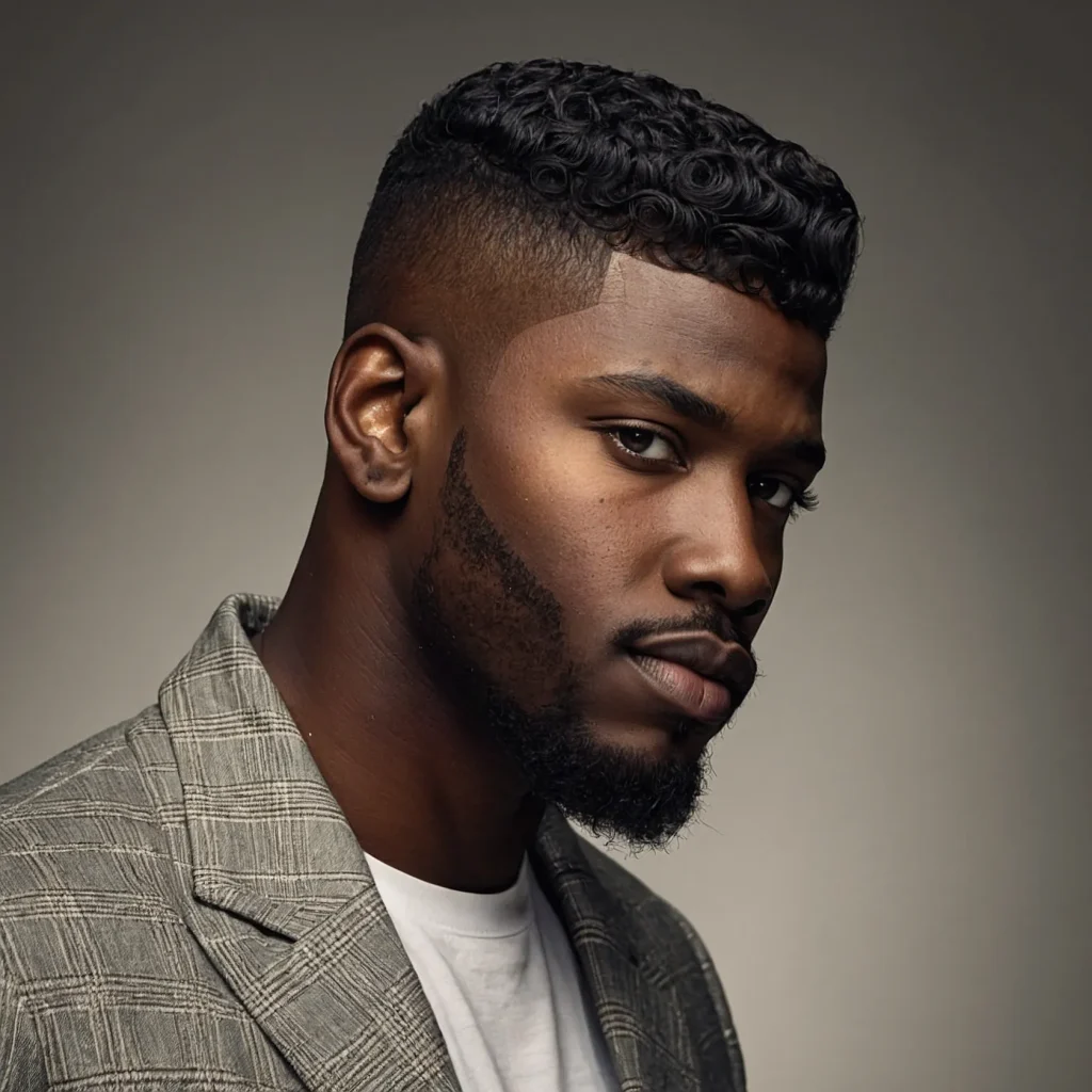 Box Cut with Taper FadeA Black man with a box 3