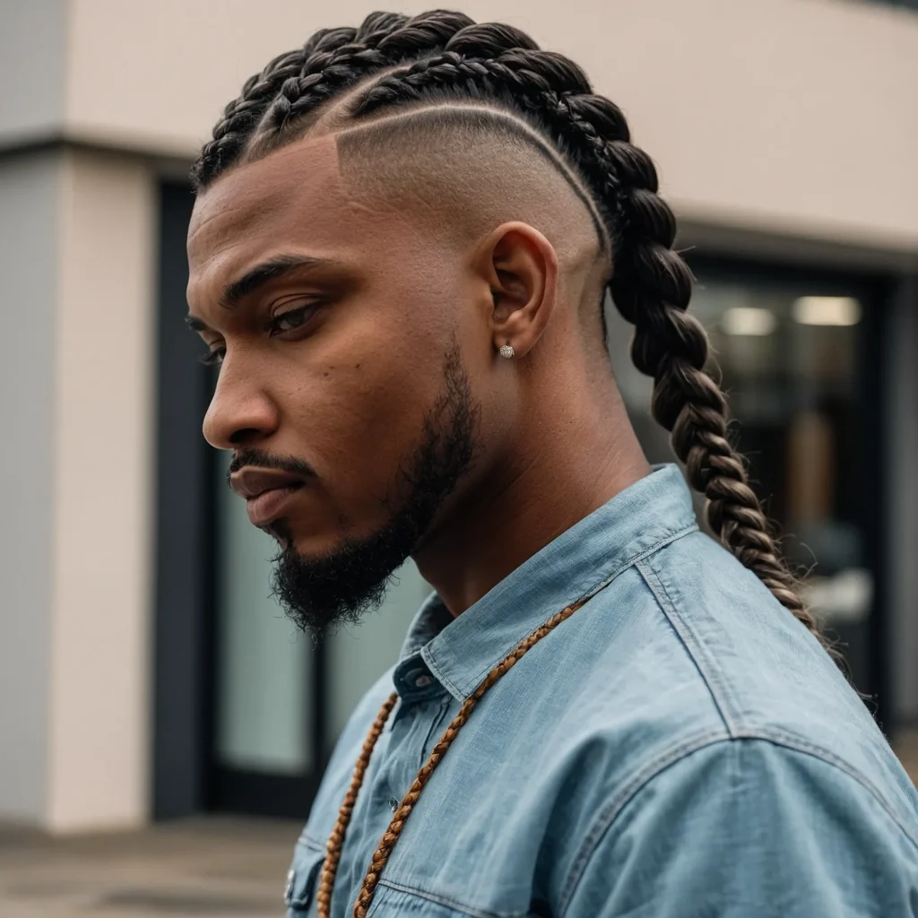 Braided Mullet FadePrompt Black men with brai 0