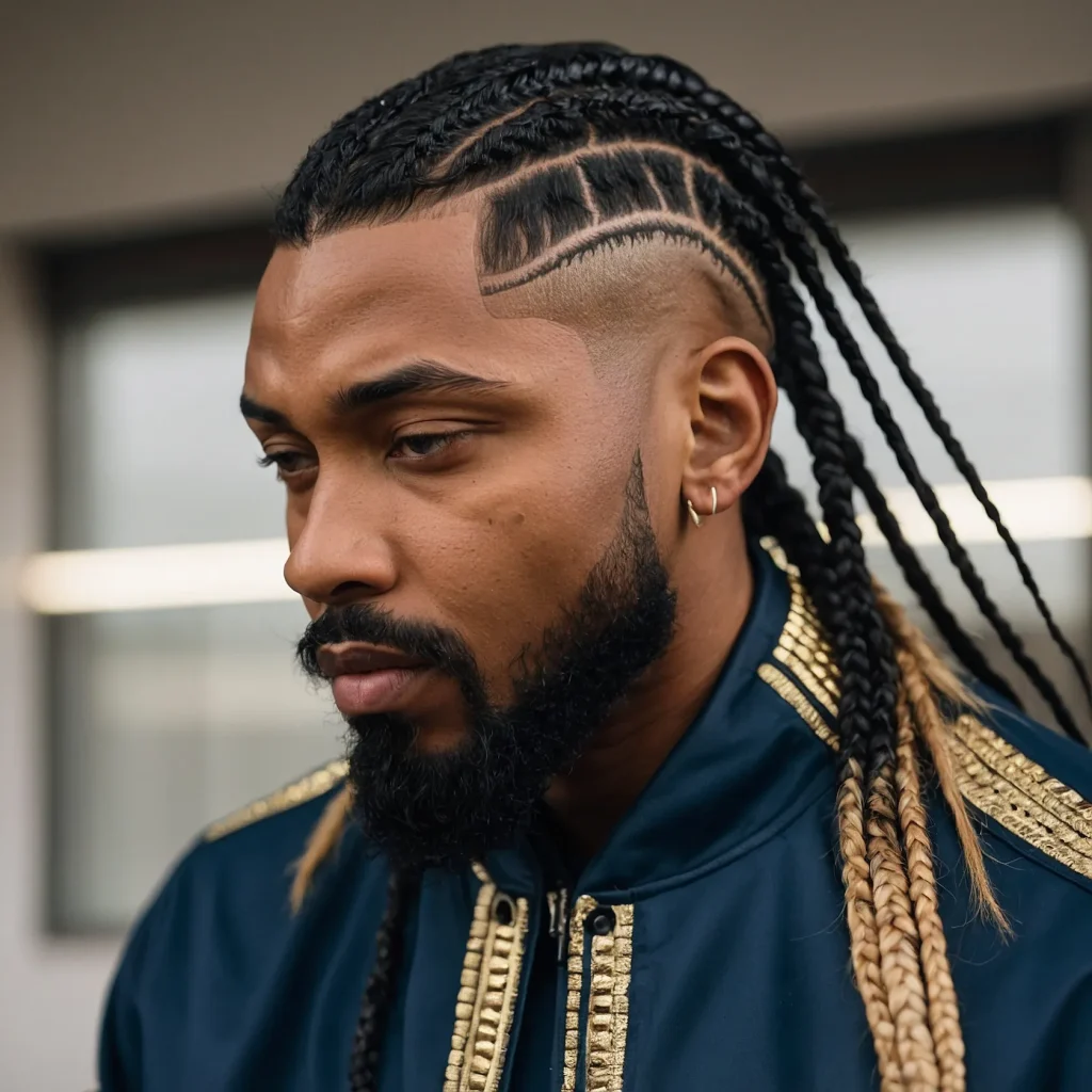 Braided Mullet FadePrompt Black men with brai 3