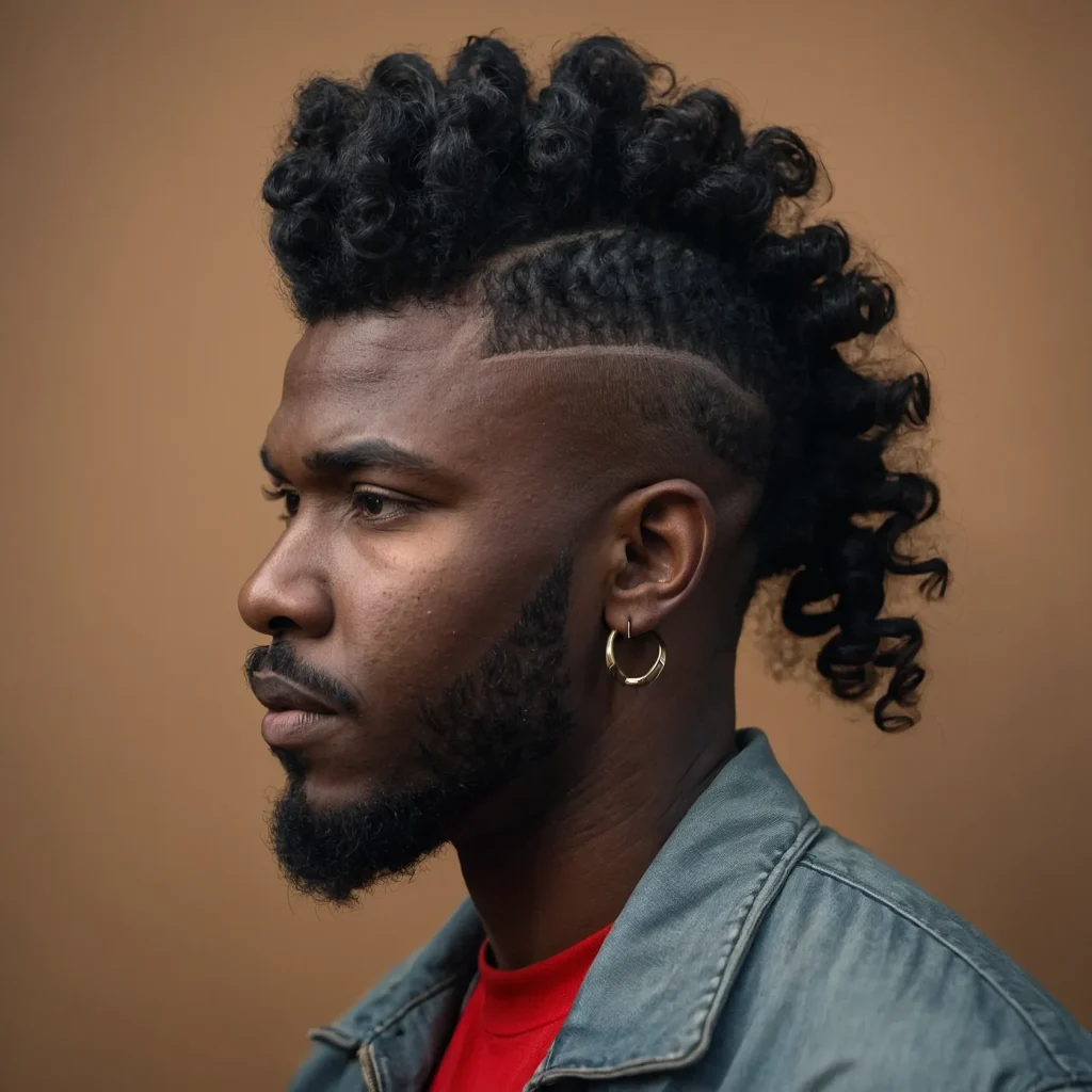 Burst Fade MulletPrompt Black men with burst 3