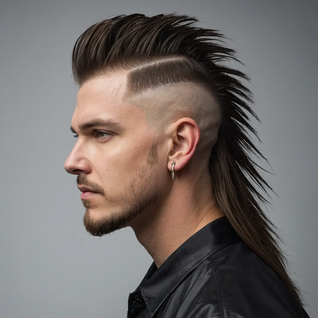 Burst Fade Mullet Combowhite man with bur 0