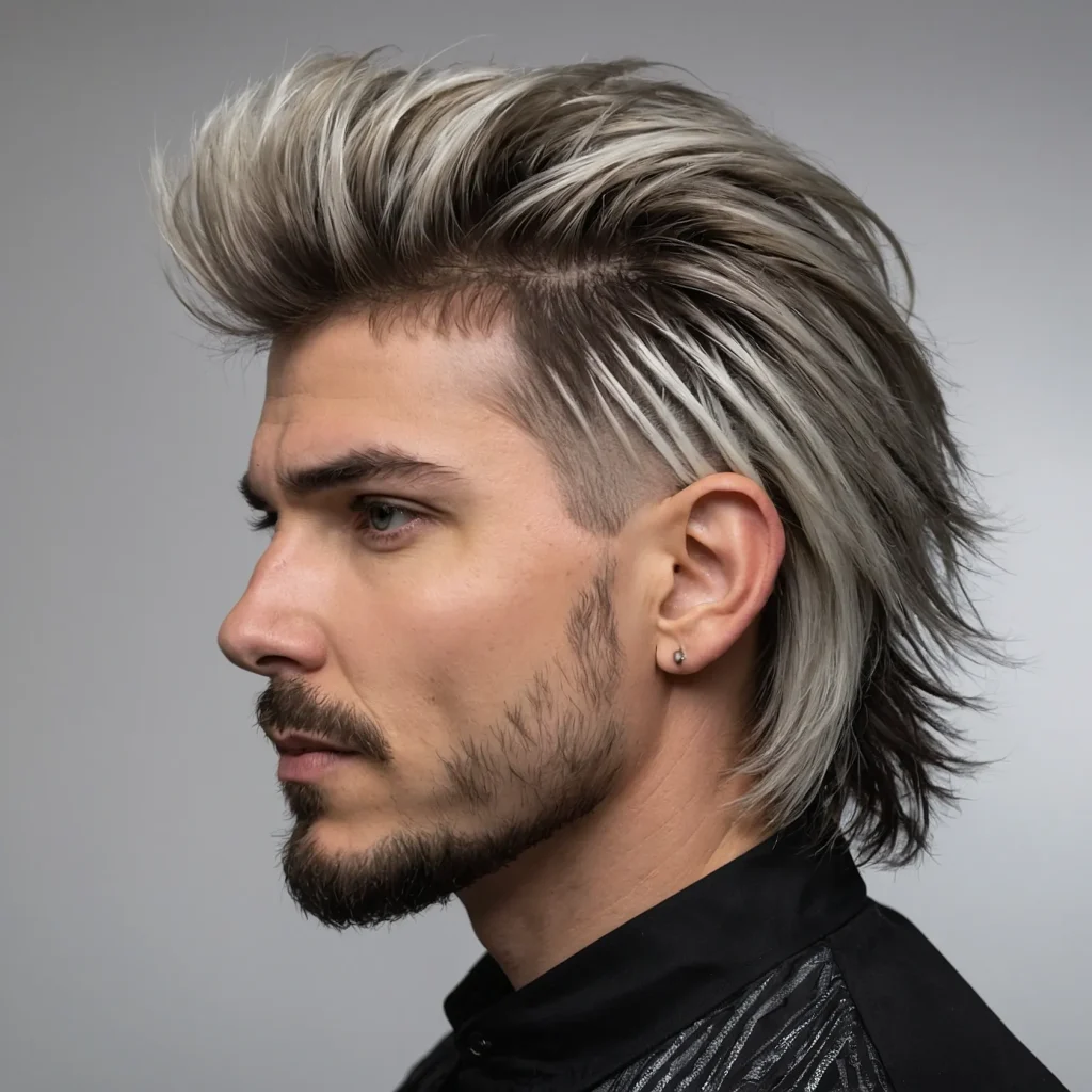 Burst Fade Mullet with Angular Layerswhite 0