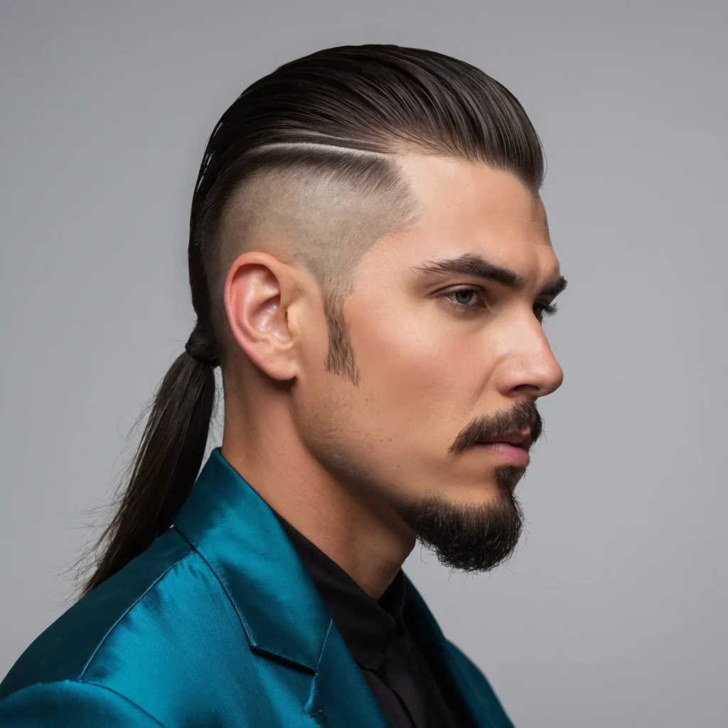 Burst Fade Mullet with Slicked Back Topwhit 0