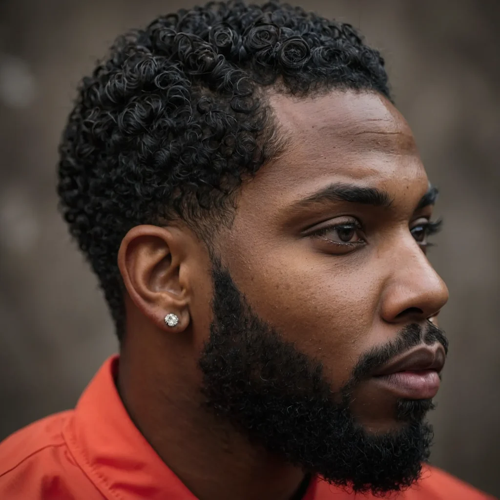 Burst Taper Fade on Black HairA Black man wit 0