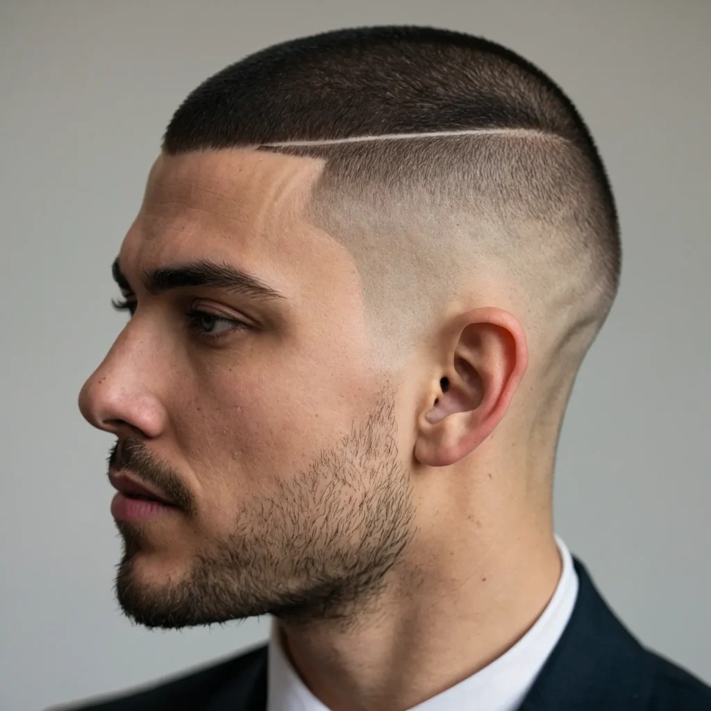 Buzz Cut with Angular Temple FadeAngular cut 3