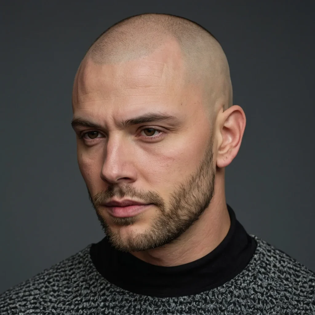 Buzz Cut with Bald Fade and LineUpCloseup of 3