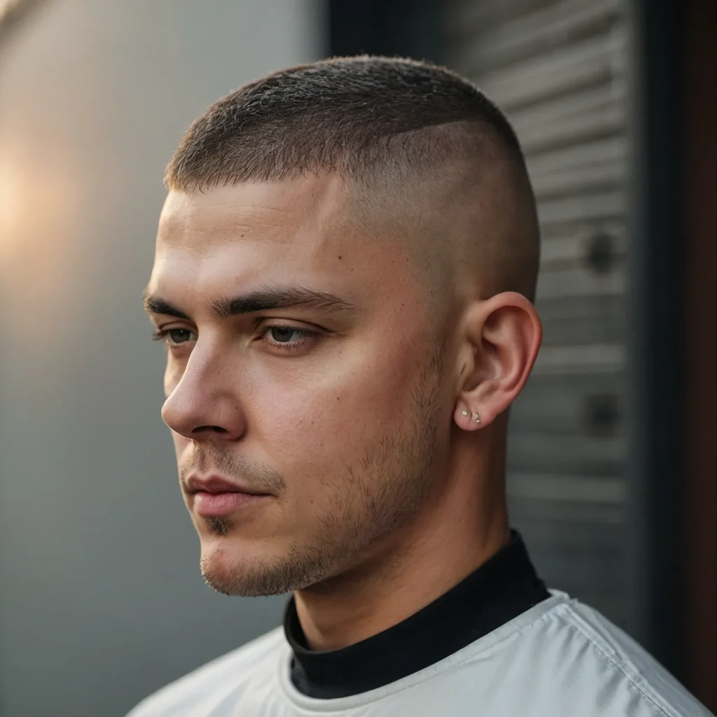 Buzz Cut with Burst FadeWhite man with burs 3