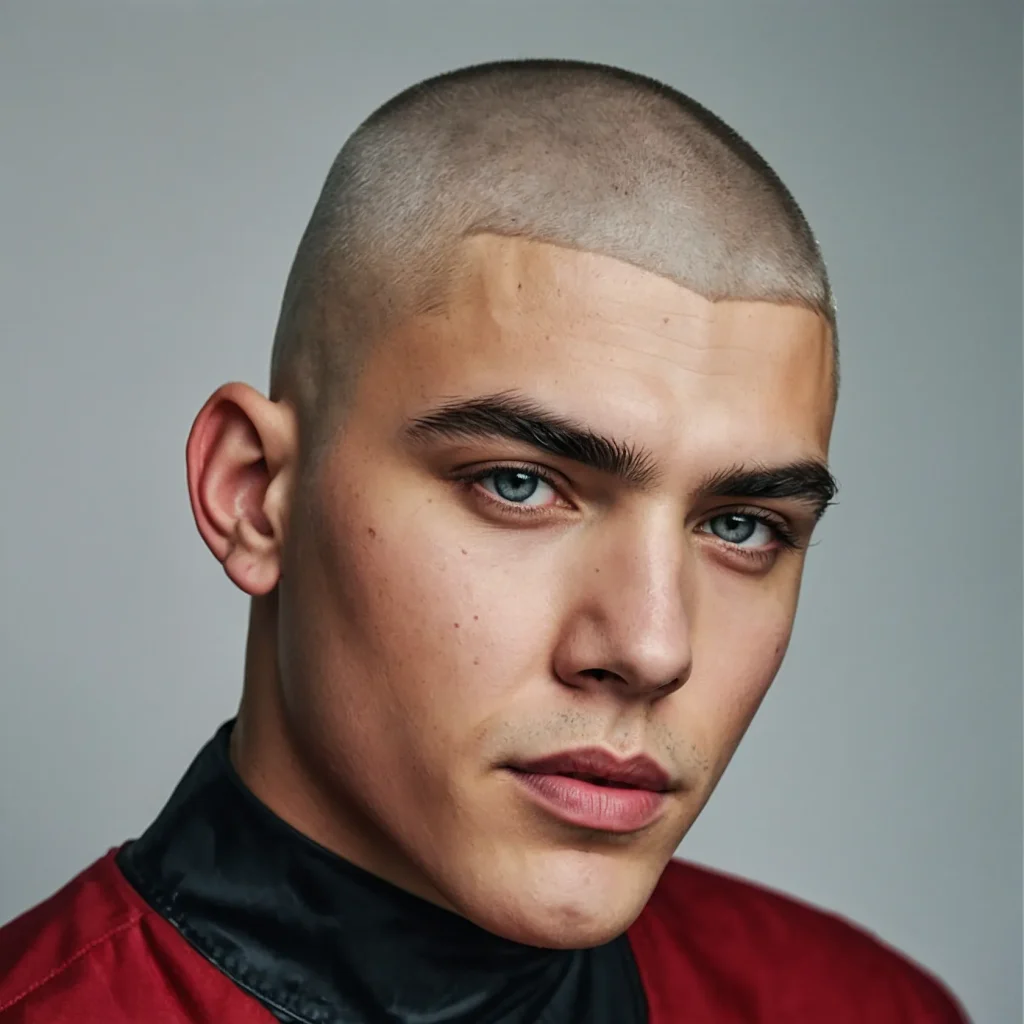 Buzz Cut with Color and FadeWhite man with bl 3