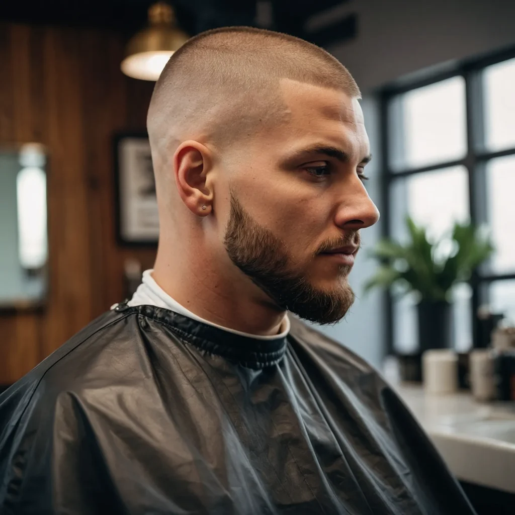 Buzz Cut with Curved FadeCurved fade behind t 3