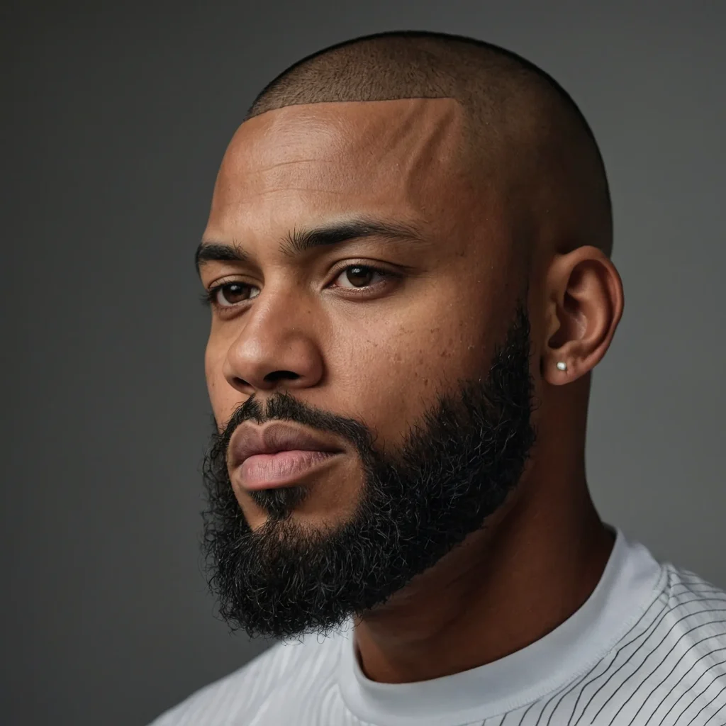 Buzz Cut with Curved Temple LineBlack man wit 3