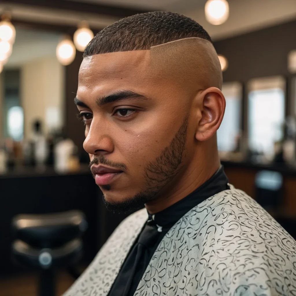 Buzz Cut with Defined Curls and FadeBuzzed c 0