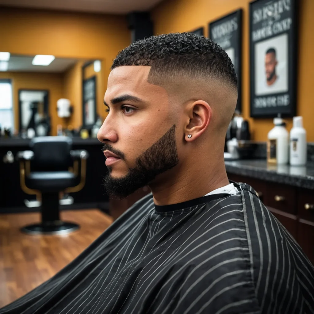 Buzz Cut with Defined Curls and FadeBuzzed c 3