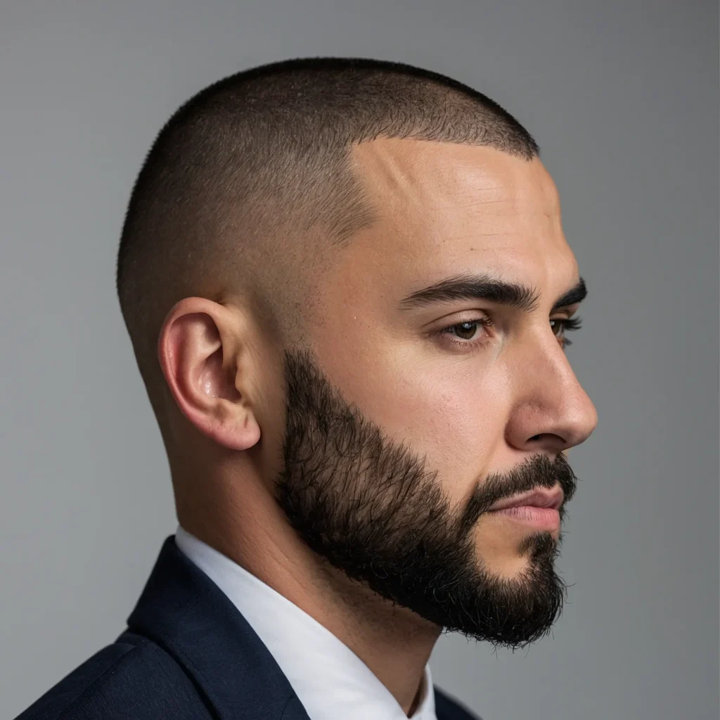 Buzz Cut with Defined Hairline and FadeWhite 0