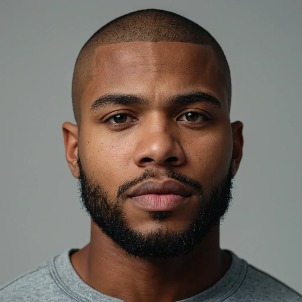 Buzz Cut with Defined Sideburn FadeClean side 3