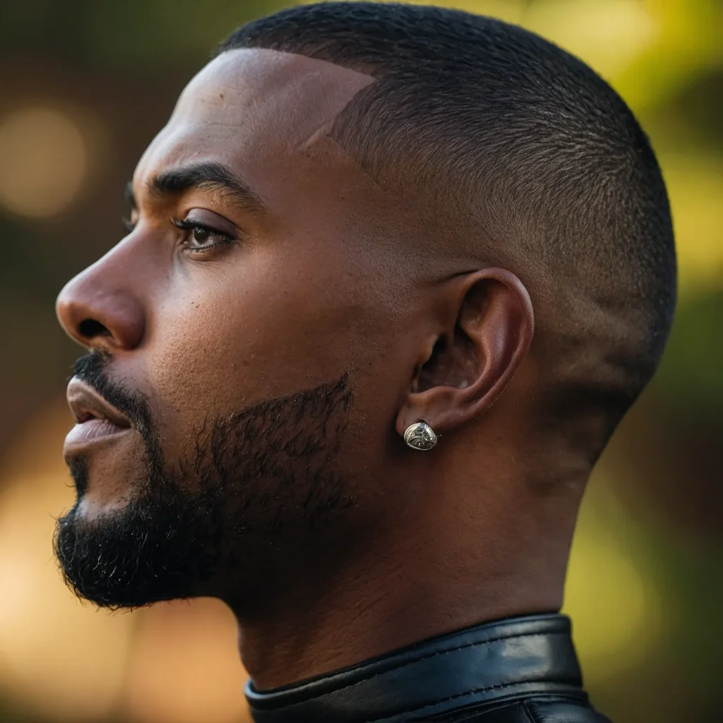 Buzz Cut with Drop FadeBlack man with short 0