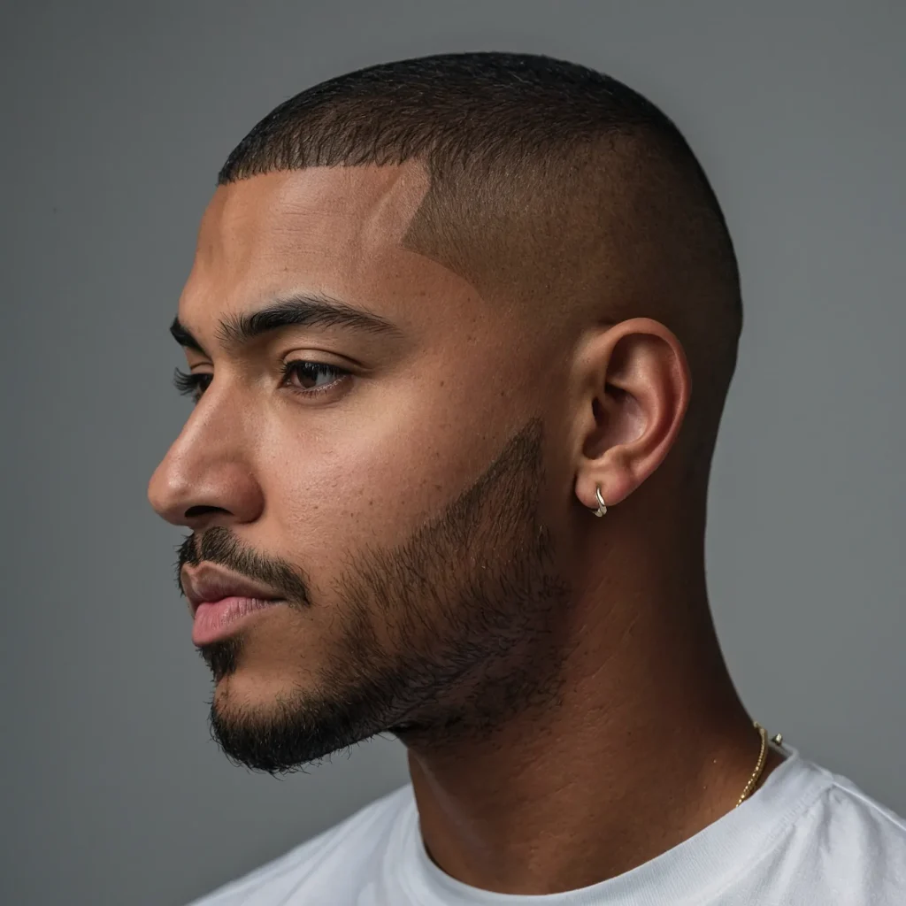 Buzz Cut with Drop FadeBlack man with short 3