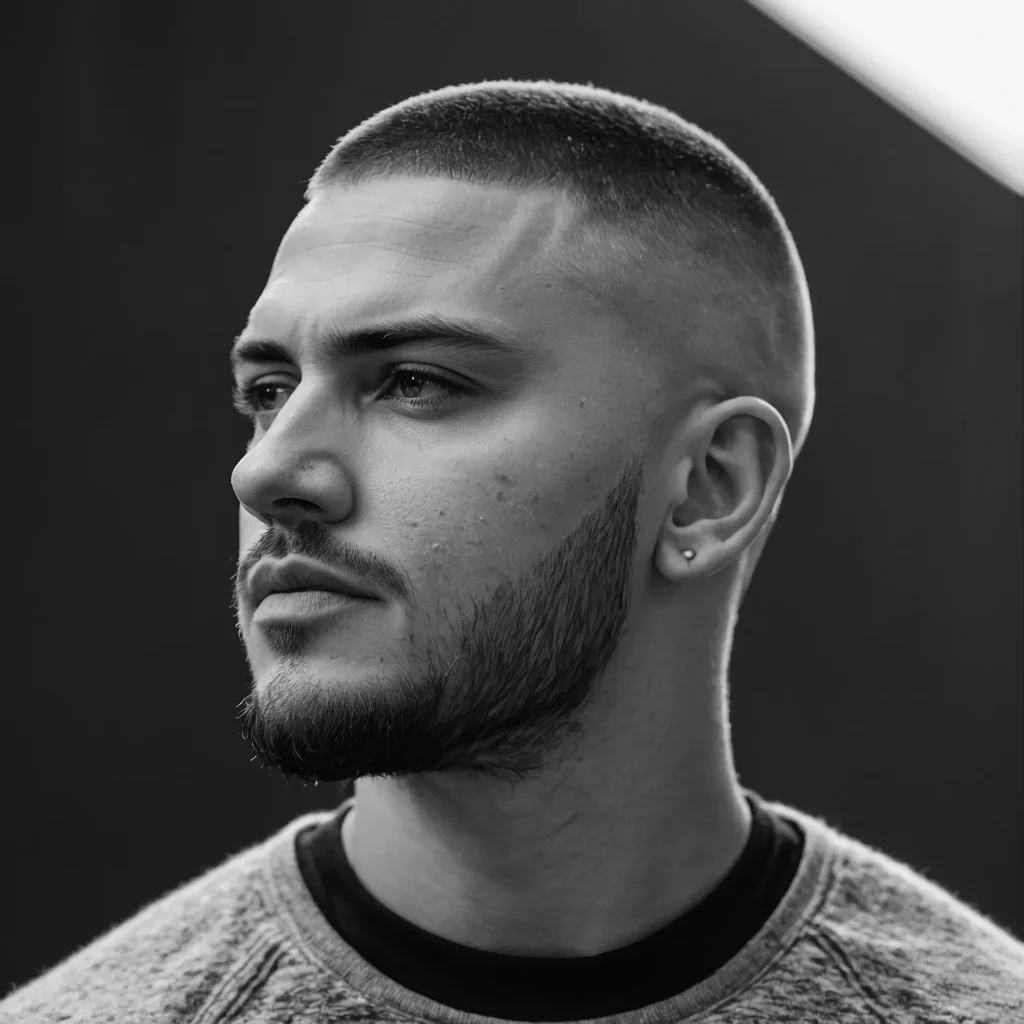 Buzz Cut with EdgeUp and Low FadeLow fade t0