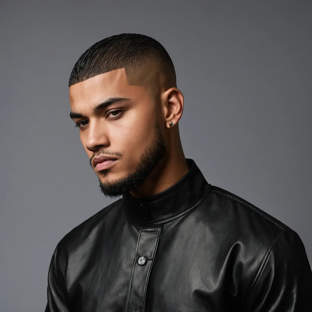 Buzz Cut with EdgeUp and Mid Drop FadeBlack m 0