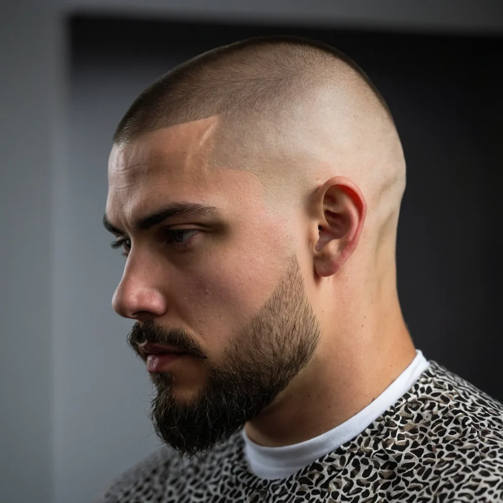 Buzz Cut with High FadeSide view of white m 0