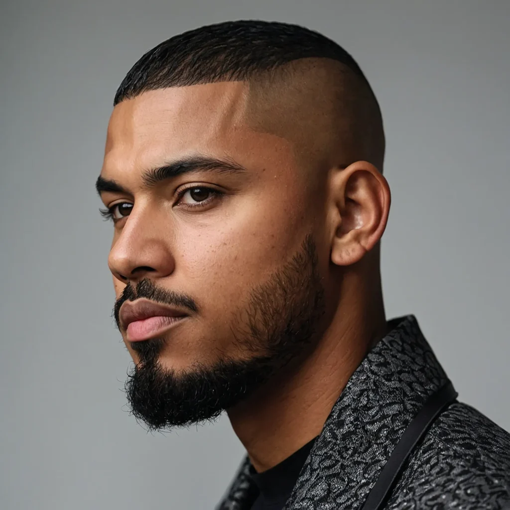 Buzz Cut with High Taper FadeBlack man with h 0
