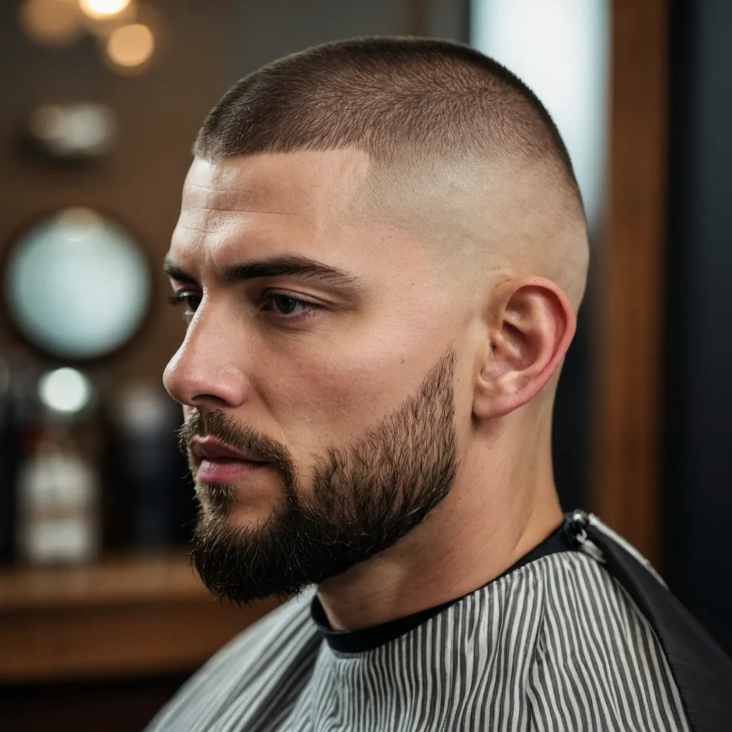 Buzz Cut with Mid Fadewhite man with midl 0