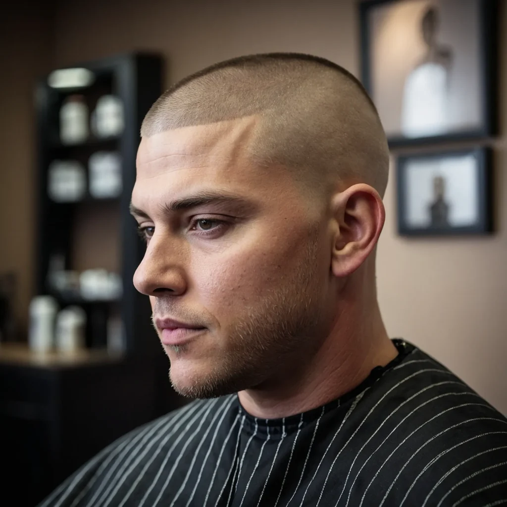 Buzz Cut with Mid Fadewhite man with midl 3