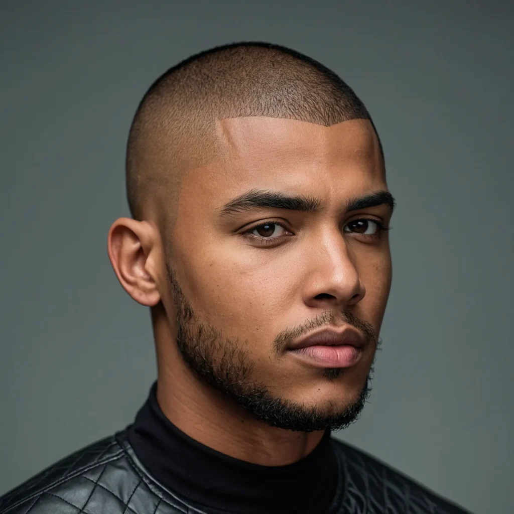 Buzz Cut with Natural Crown FadeBlack man wit 0