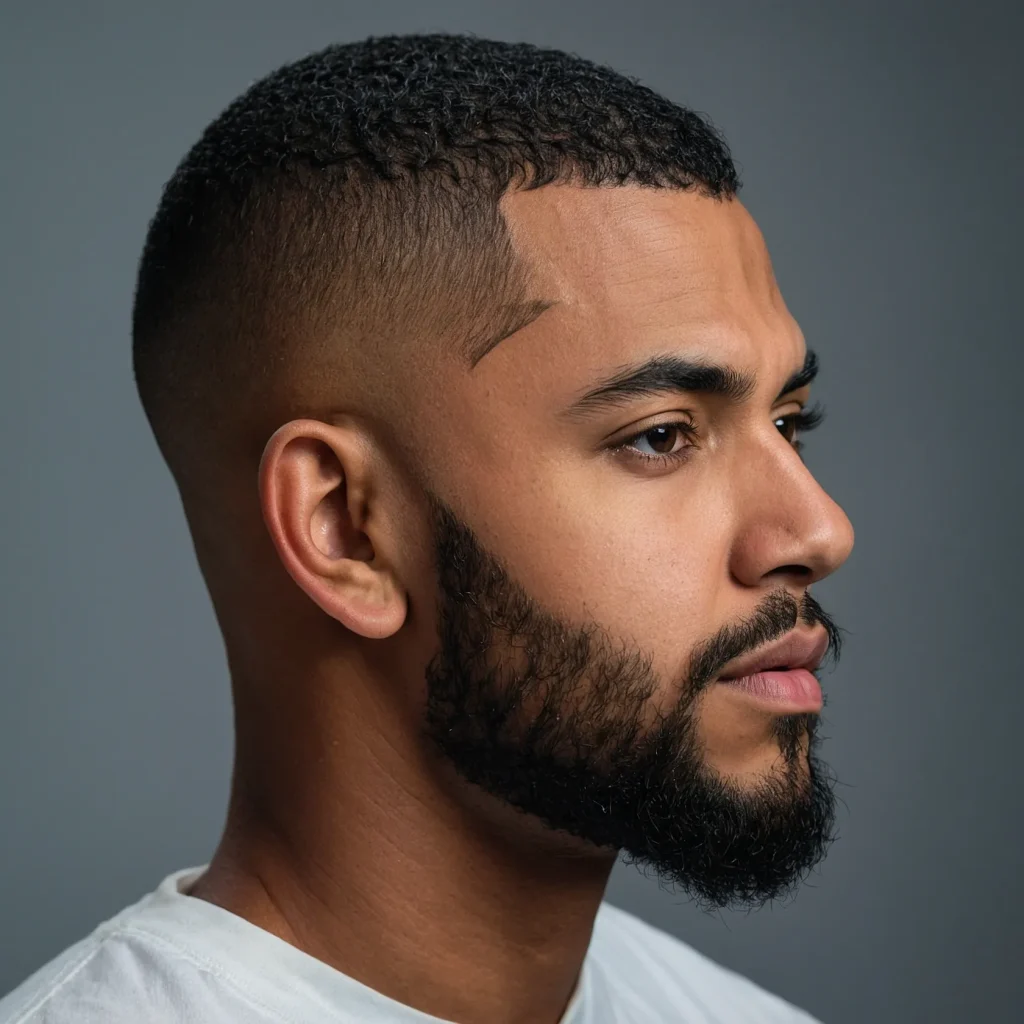 Buzz Cut with Natural Crown FadeBlack man wit 3