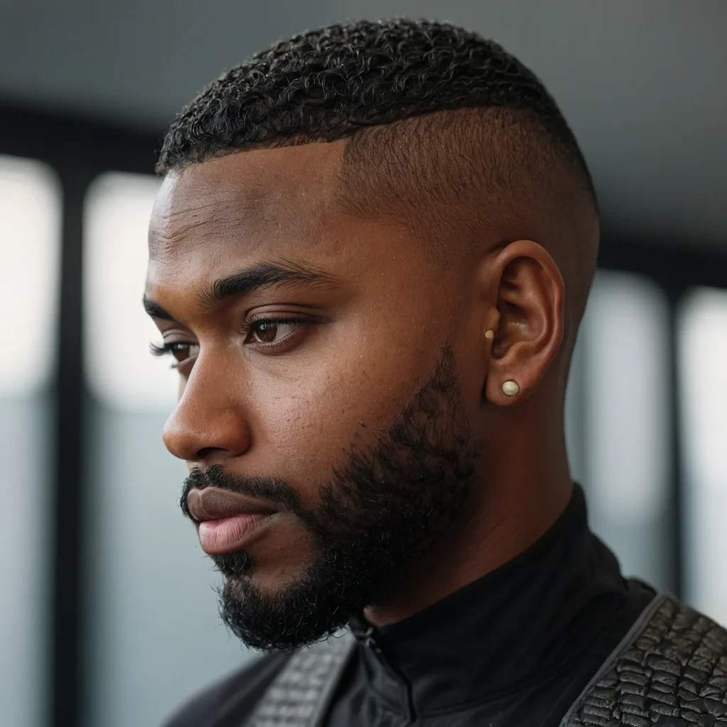 Buzz Cut with Short Waves and FadeCloseup of 3