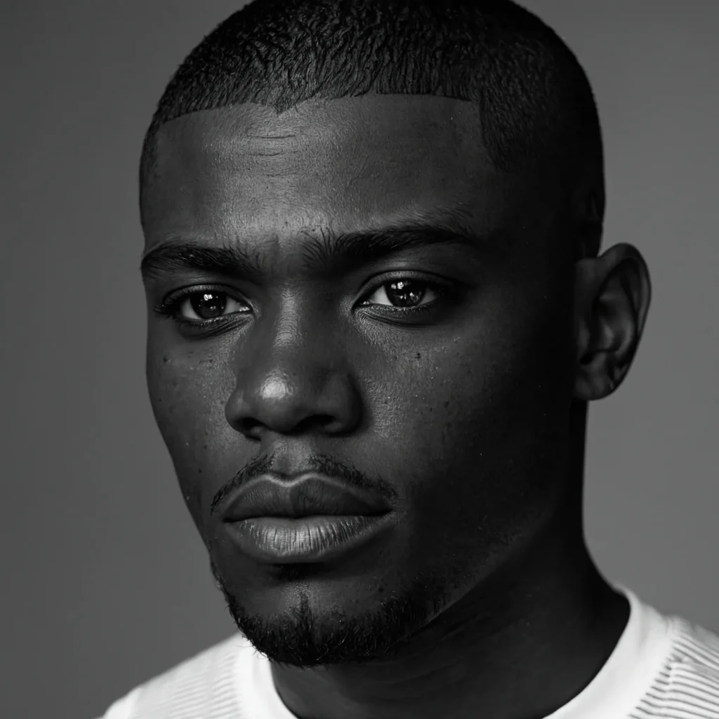 Buzz Cut with Side Razor PartBlack man with s 0