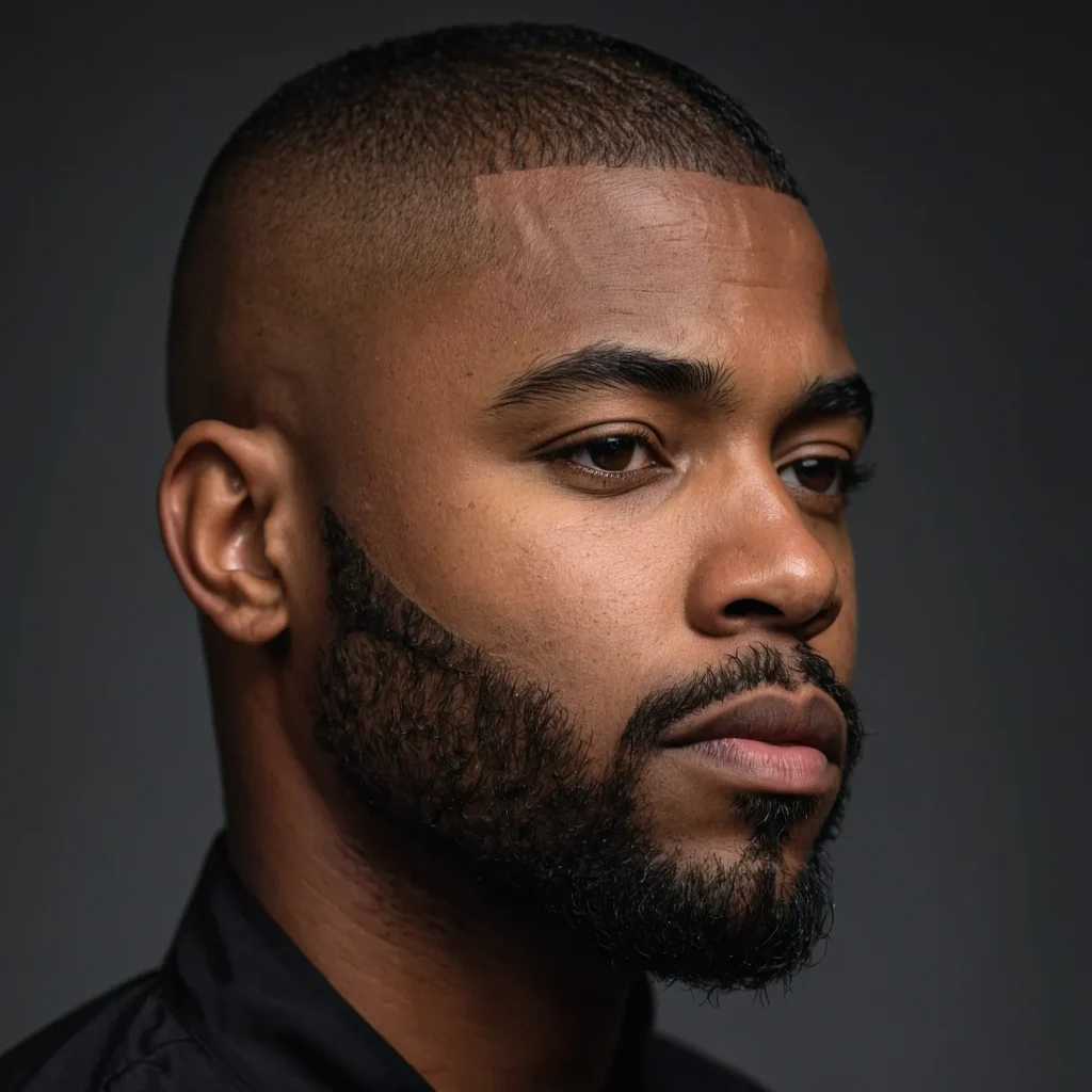 Buzz Cut with Side Razor PartBlack man with s 3