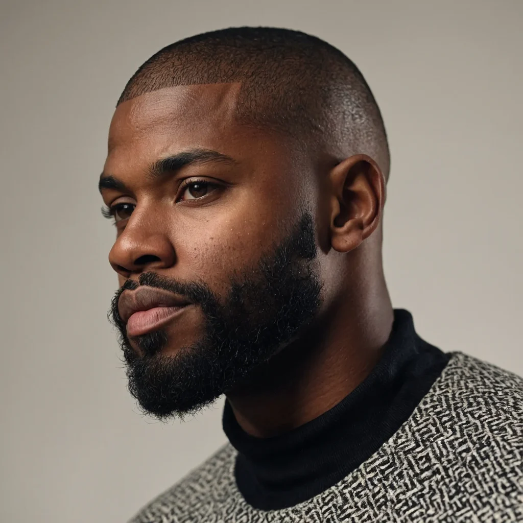 Buzz Cut with Tapered Beard LinePortrait of 3