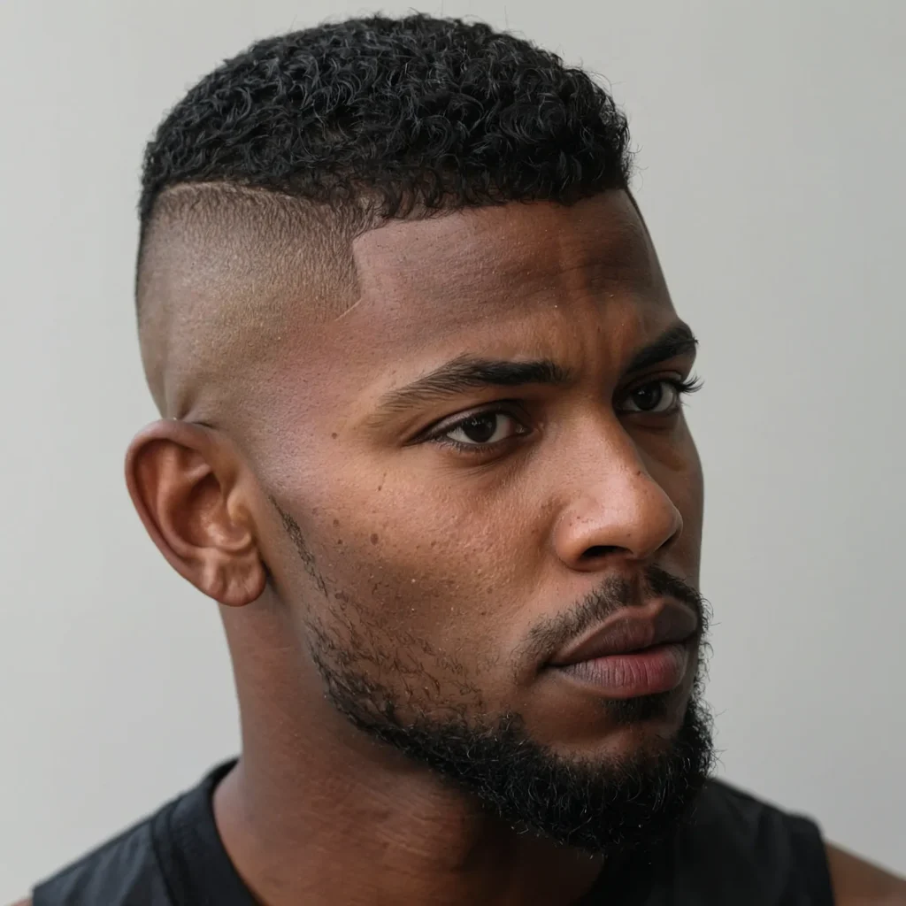 Buzz Cut with Temple Fade BlowoutBlack man wi 3