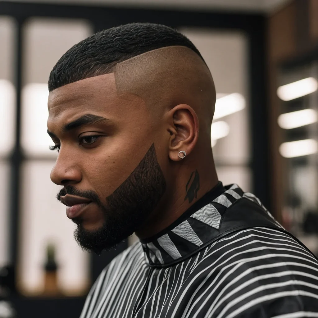 Buzz Cut with Twin Fade LevelsBlack man with 0