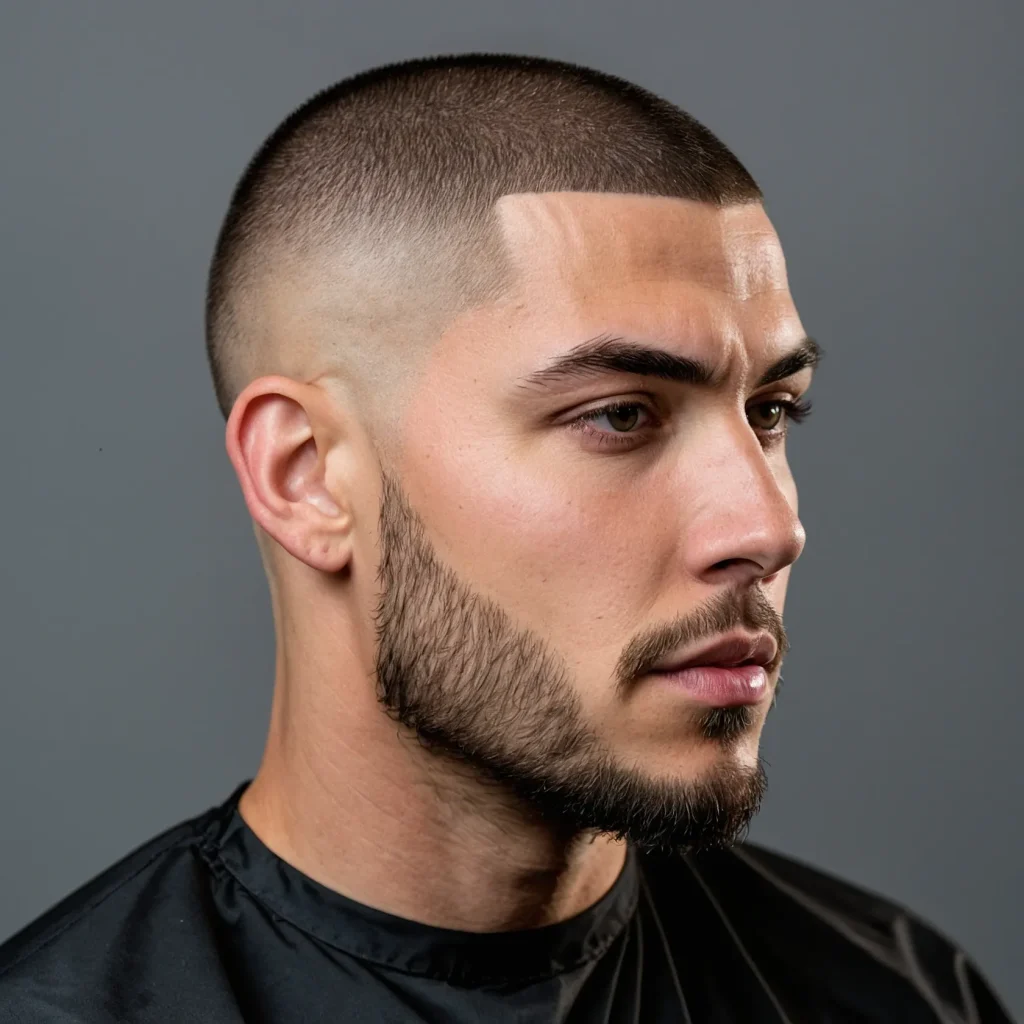 Buzz Cut with Widows Peak FadeZoomed view of 0