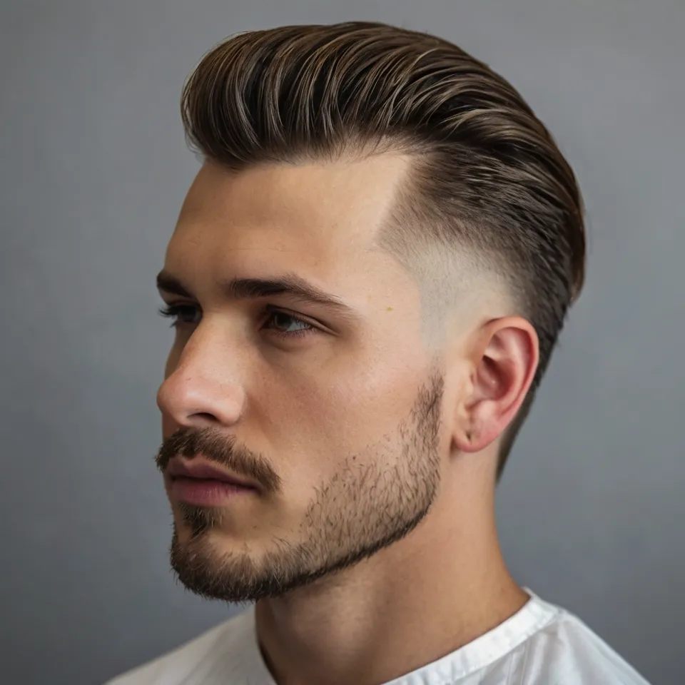 Classic Burst Fade Mulletwhite man with c 0