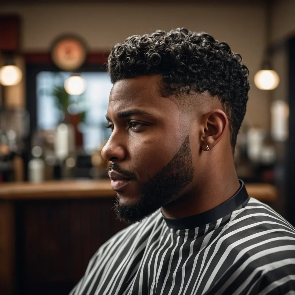 Classic Drop Fade with Curlsrealistic image 0